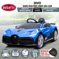 Kahuna Licensed Bugatti Divo Kids Electric Ride On Car - Blue - ElectronX Plus