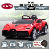 Kahuna Licensed Bugatti Divo Kids Electric Ride On Car - Red - ElectronX Plus