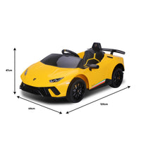 Kahuna Lamborghini Performante Kids Electric Ride On Car Remote Control - Yellow - ElectronX Plus