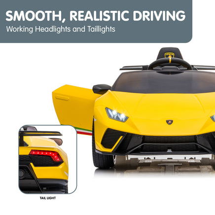 Kahuna Lamborghini Performante Kids Electric Ride On Car Remote Control - Yellow - ElectronX Plus