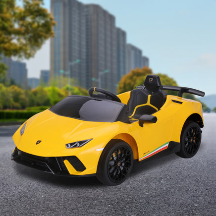 Kahuna Lamborghini Performante Kids Electric Ride On Car Remote Control - Yellow - ElectronX Plus