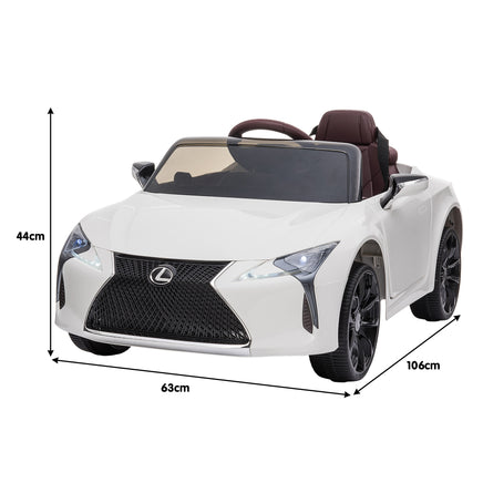 Kahuna Licensed Lexus Lc 500 Kids Electric Ride On Car - White - ElectronX Plus