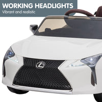 Kahuna Licensed Lexus Lc 500 Kids Electric Ride On Car - White - ElectronX Plus