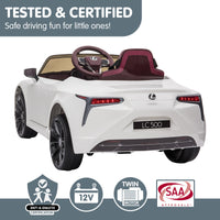 Kahuna Licensed Lexus Lc 500 Kids Electric Ride On Car - White - ElectronX Plus