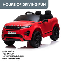 Kahuna Land Rover Licensed Kids Electric Ride On Car Remote Control - Red - ElectronX Plus