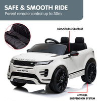 Kahuna Land Rover Licensed Kids Electric Ride On Car Remote Control - White - ElectronX Plus