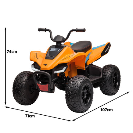 Kahuna Licensed MCL35 McLaren Kids Toy Ride On Electric Quad Bike - Orange - ElectronX Plus