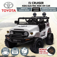 Kahuna Authorized Toyota Electric Kids Ride-on Car Fj Cruiser - White - ElectronX Plus