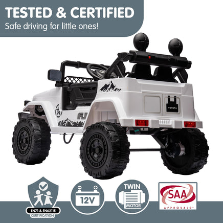 Kahuna Authorized Toyota Electric Kids Ride-on Car Fj Cruiser - White - ElectronX Plus