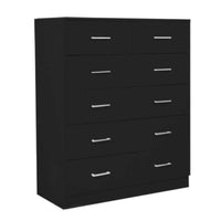 Sarantino Tallboy Dresser 6 Chest Of Drawers Table Cabinet Bedroom Storage Black - ElectronX Plus