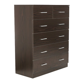 Sarantino Tallboy Dresser 6 Chest Of Drawers Cabinet 85 X 39.5 X 105 - Brown - ElectronX Plus