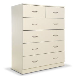 Sarantino Tallboy Dresser 6 Chest Of Drawers Cabinet 85 X 39.5 X 105 - White - ElectronX Plus