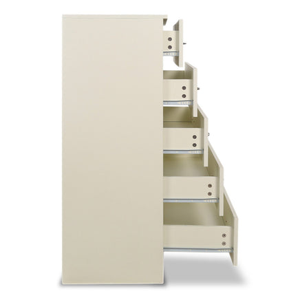 Sarantino Tallboy Dresser 6 Chest Of Drawers Cabinet 85 X 39.5 X 105 - White - ElectronX Plus