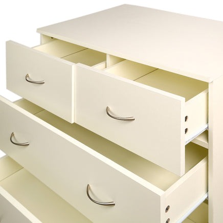 Sarantino Tallboy Dresser 6 Chest Of Drawers Cabinet 85 X 39.5 X 105 - White - ElectronX Plus