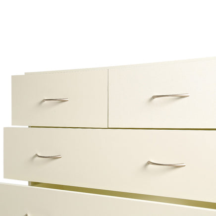 Sarantino Tallboy Dresser 6 Chest Of Drawers Cabinet 85 X 39.5 X 105 - White - ElectronX Plus