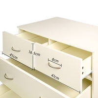 Sarantino Tallboy Dresser 6 Chest Of Drawers Cabinet 85 X 39.5 X 105 - White - ElectronX Plus