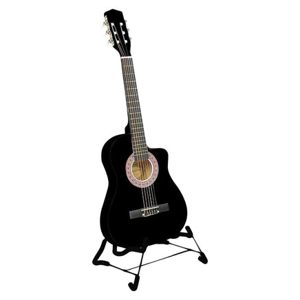 Karrera 38in Cutaway Acoustic Guitar with guitar bag - Black - ElectronX Plus