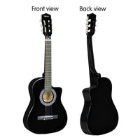 Karrera 38in Cutaway Acoustic Guitar with guitar bag - Black - ElectronX Plus