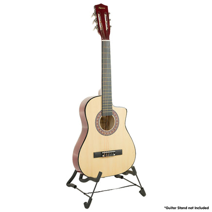 Karrera 38in Cutaway Acoustic Guitar with guitar bag - Natural - ElectronX Plus