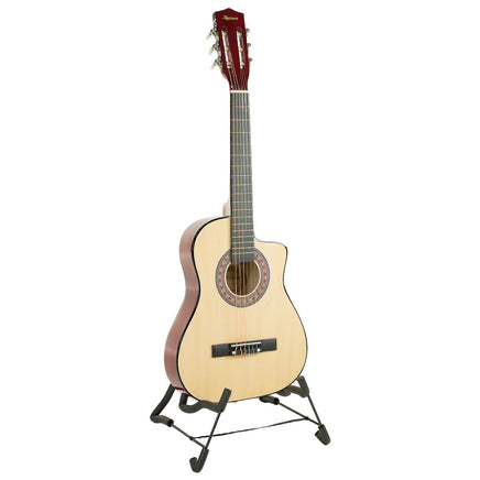 Karrera 38in Pro Cutaway Acoustic Guitar with guitar bag - Natural - ElectronX Plus