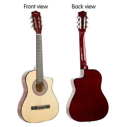 Karrera 38in Pro Cutaway Acoustic Guitar with guitar bag - Natural - ElectronX Plus