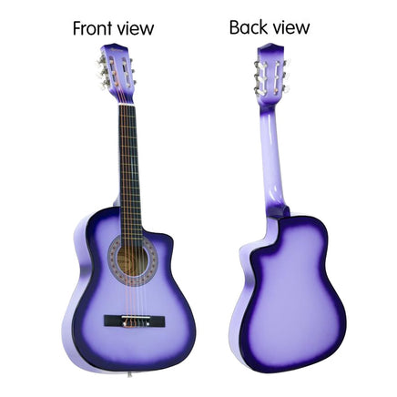 Karrera 38in Pro Cutaway Acoustic Guitar with guitar bag - Purple Burst - ElectronX Plus