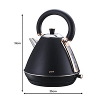 Pronti Toaster, Kettle & Coffee Machine Breakfast Set - Black - ElectronX Plus