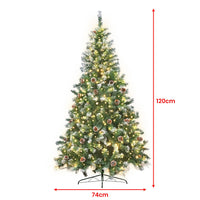 Christabelle 1.2m Pre Lit LED Christmas Tree Decor with Pine Cones Xmas Decorations