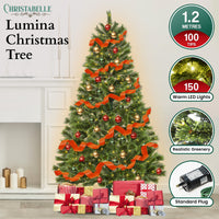 Christabelle 1.2m Prelit Lumina Pine Christmas Tree With 150 Led Lights