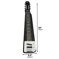 Karrera 29in 6-String Lap Steel Hawaiian Guitar - Black - ElectronX Plus