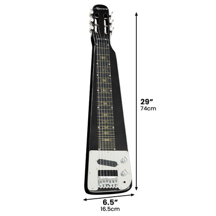 Karrera 29in 6-String Lap Steel Hawaiian Guitar - Black - ElectronX Plus