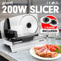 Pronti Deli and Food Electric Meat Slicer 200W Blades Processor - ElectronX Plus