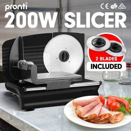 Pronti Electric Meat Slicer- Food Cheese Processor Vegetable Kitchen Deli - ElectronX Plus