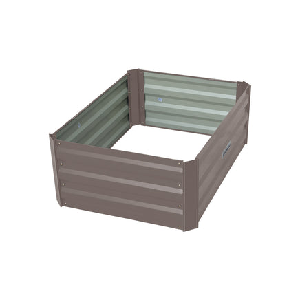 Wallaroo Garden Bed 80 x 60 x 30cm Galvanized Steel - Grey - ElectronX Plus