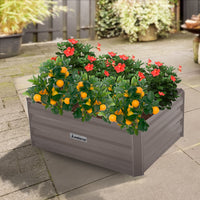 Wallaroo Garden Bed 80 x 60 x 30cm Galvanized Steel - Grey - ElectronX Plus