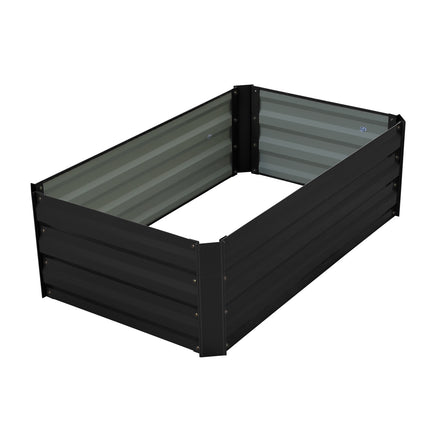 Wallaroo Garden Bed 100 x 60 x 30cm Galvanized Steel - Black - ElectronX Plus