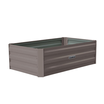 Wallaroo Garden Bed 100 x 60 x 30cm Galvanized Steel - Grey - ElectronX Plus