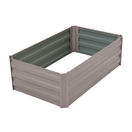 Wallaroo Garden Bed 100 x 60 x 30cm Galvanized Steel - Grey - ElectronX Plus