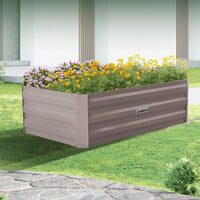 Wallaroo Garden Bed 100 x 60 x 30cm Galvanized Steel - Grey - ElectronX Plus