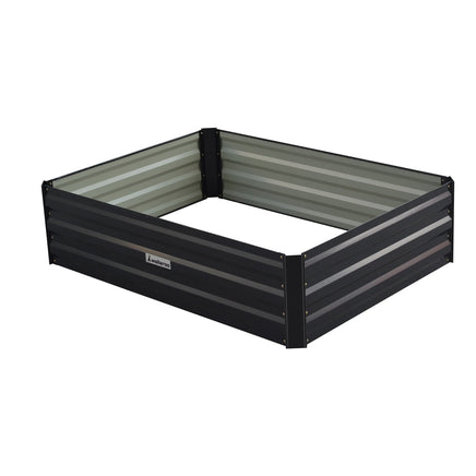 Wallaroo Garden Bed 120 x 90 x 30cm Galvanized Steel - Black - ElectronX Plus