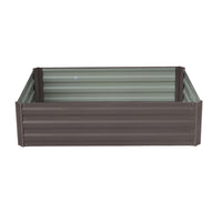 Wallaroo Garden Bed 120 x 90 x 30cm Galvanized Steel - Grey - ElectronX Plus