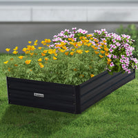 Wallaroo 150 x 90 x 30cm Galvanized Steel Garden Bed - Black - ElectronX Plus