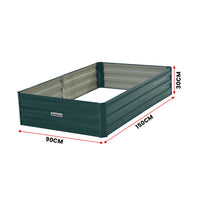 Wallaroo Garden Bed 150 x 90 x 30cm Galvanized Steel - Green - ElectronX Plus