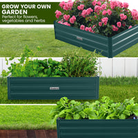 Wallaroo Garden Bed 150 x 90 x 30cm Galvanized Steel - Green - ElectronX Plus