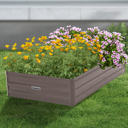 Wallaroo Garden Bed 150 x 90 x 30cm Galvanized Steel - Grey - ElectronX Plus