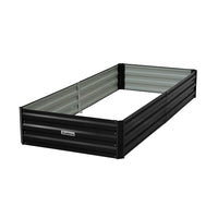 Wallaroo Garden Bed 210 x 90 x 30cm Galvanized Steel - Black - ElectronX Plus