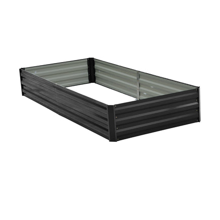 Wallaroo Garden Bed 210 x 90 x 30cm Galvanized Steel - Black - ElectronX Plus