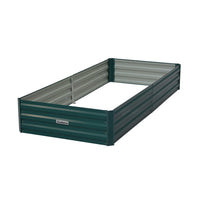 Wallaroo Garden Bed 210 x 90 x 30cm Galvanized Steel - Green - ElectronX Plus