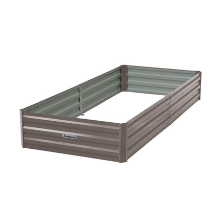 Wallaroo Garden Bed 210 x 90 x 30cm Galvanized Steel - Grey - ElectronX Plus