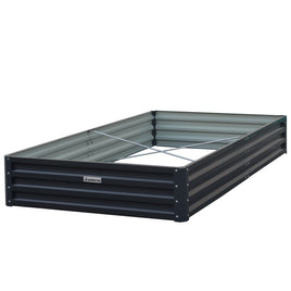 Wallaroo Garden Bed 240 x 120 x 30cm Galvanized Steel - Black - ElectronX Plus